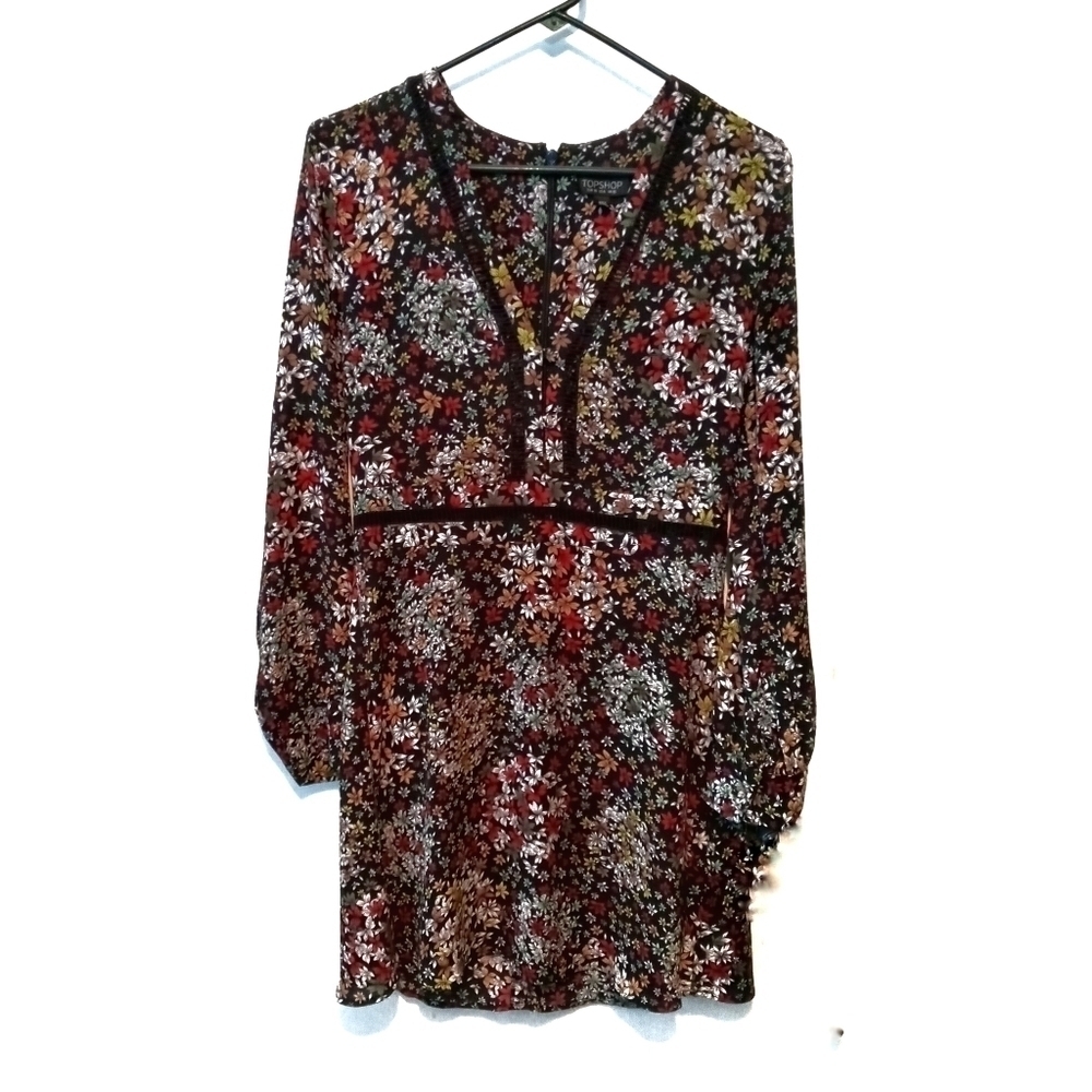 Topshop Floral Print Sheer Dress
